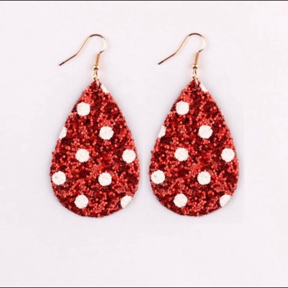 Polka Dot Teardrop Earrings - Picture 3 of 3